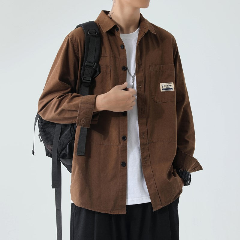 Cotton Men's Workwear Long-Sleeve Shirt