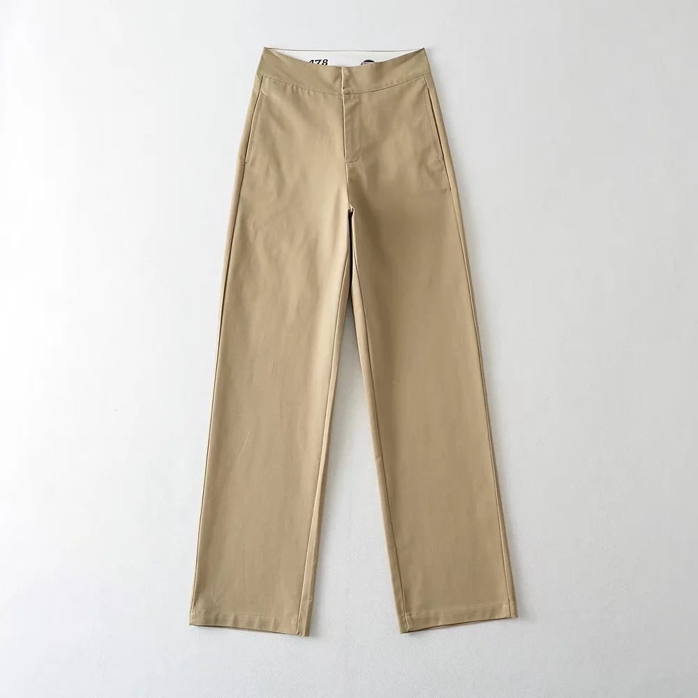 Women's Fashion Loose Turned Waist Wide Leg Pants