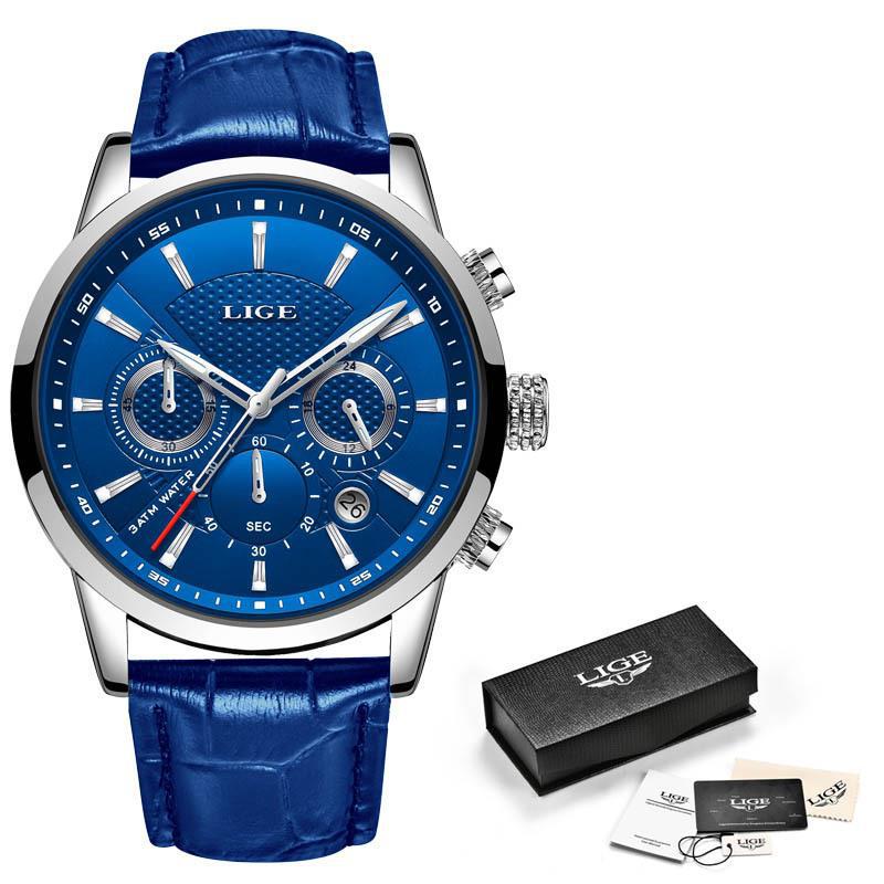 Men's Sports Quartz Watch Waterproof Steel Belt