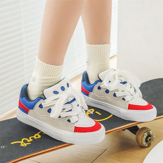Breathable Color-blocking Board Shoes Couple Bread Shoes