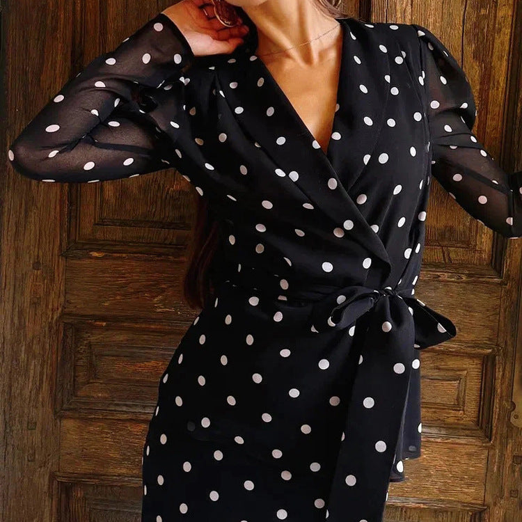 Elegant Mock Neck Tie Up Top And High Waist Midi Skirt Two Piece Set