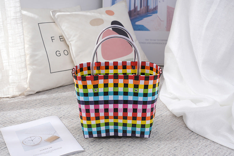 Women's Fashion Diagonal Basket Woven Bag