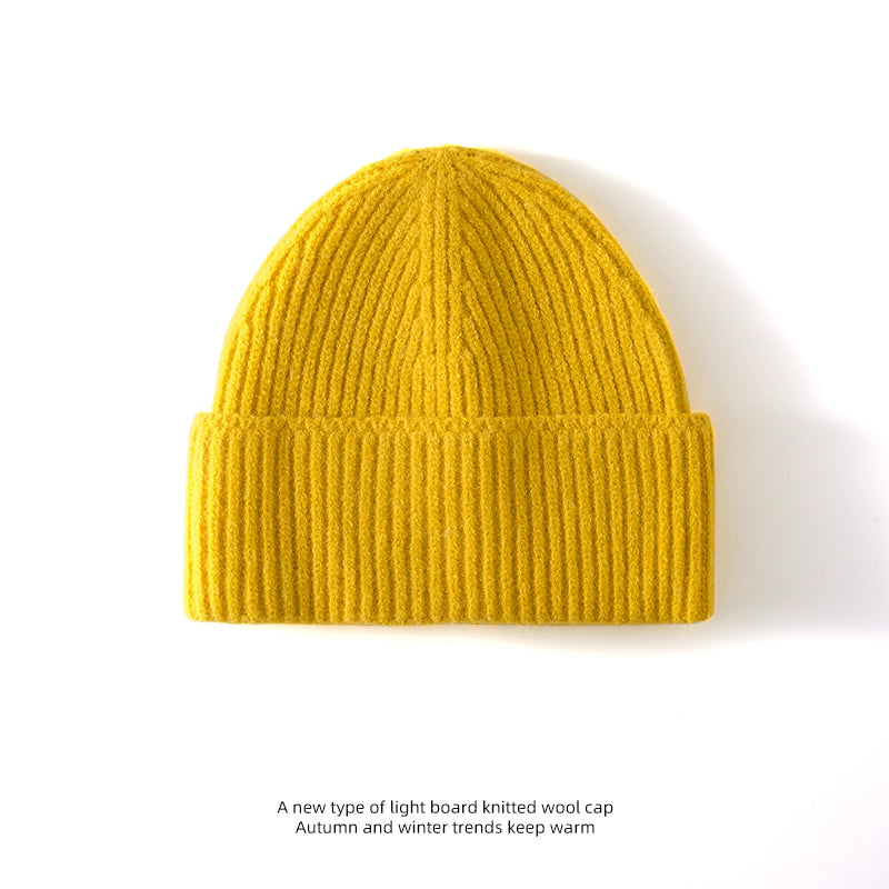 Fashion Solid Color Wool Hat Loose Warm