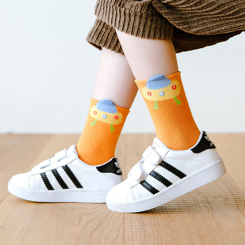 Children's Bright Color Trendy Middle Tube Casual Student Socks