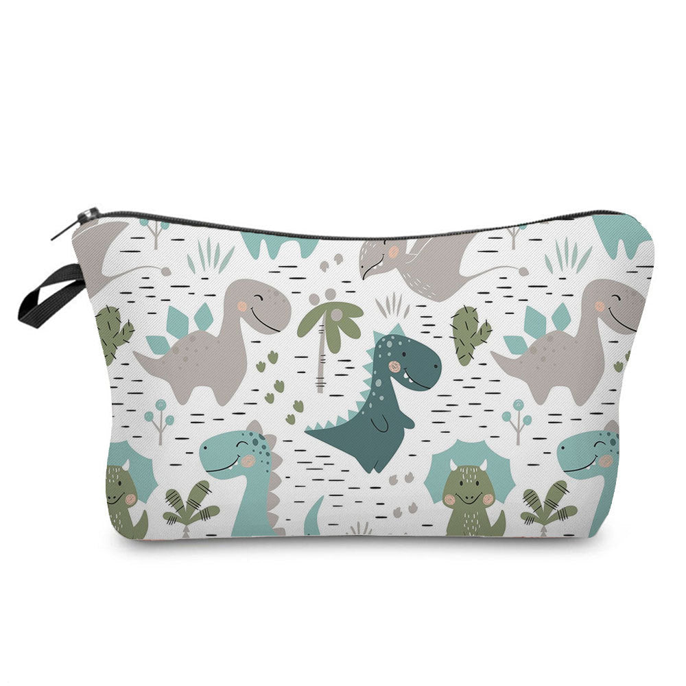 Cartoon Dinosaur Print Makeup Bag