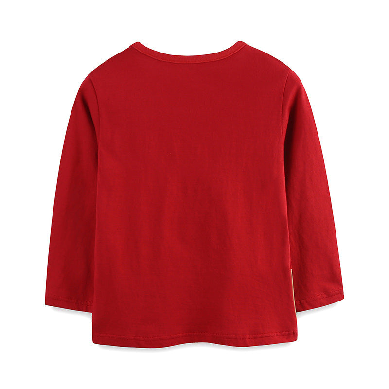 Fashion Cartoon Deer Printed Crew Neck Top