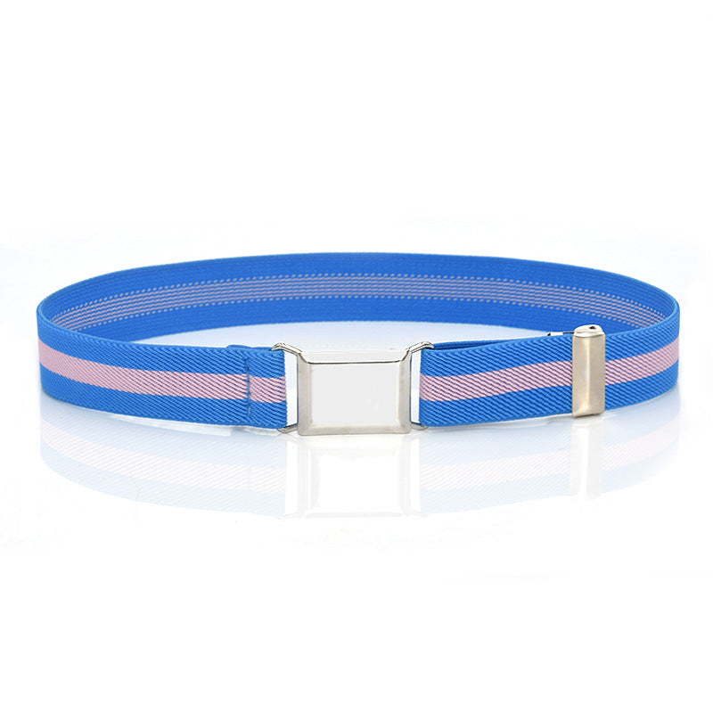 Boys And Girls Elastic Band Monochrome Pants Belt
