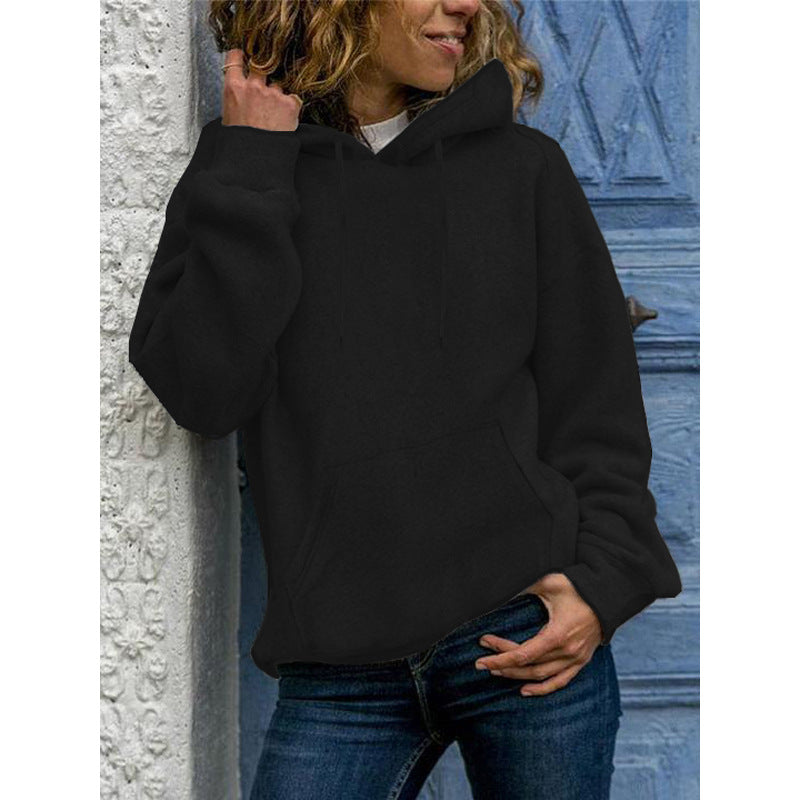 Loose Top Women's Solid Color Crew Neck Sweater