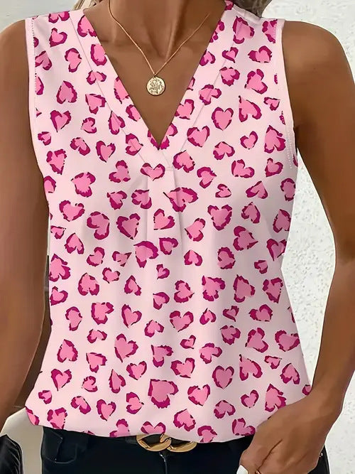 Women's Versatile Minimalist Printed Vest