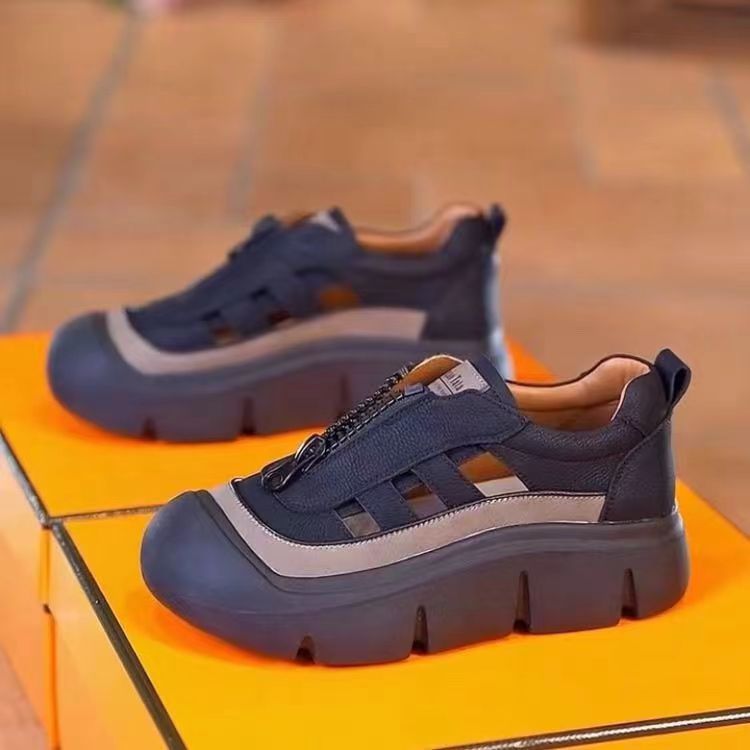 Kvinders sommer plateau-sandaler med udskæringer