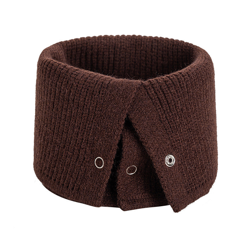 Autumn And Winter Students All-match Neck Warm Button Bandana