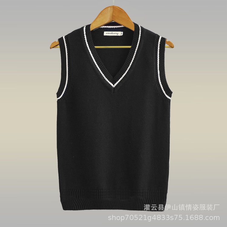 Thickened V-neck Pullover Woolen Vest Men