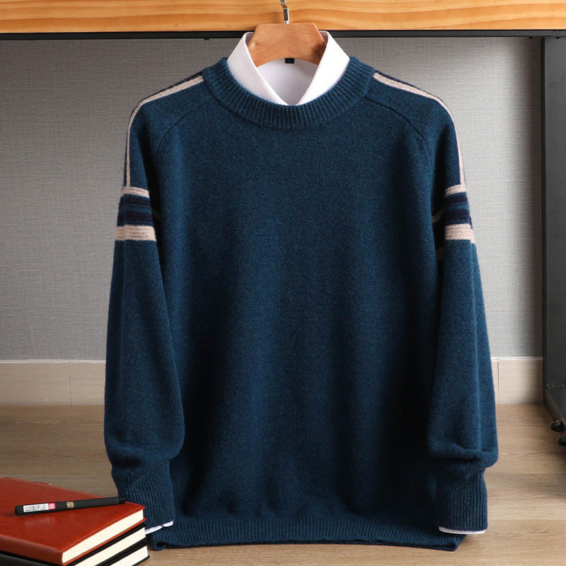 Raglan Sleeve Round Neck Colorblock Sweater