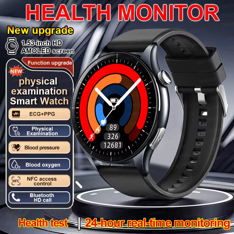2025 New Smart Watch NFC ECG+PPG Blood Oxygen Uric Acid Blood Pressure Sapphire Smartwatch Men for Android Ios Smart Watch Men