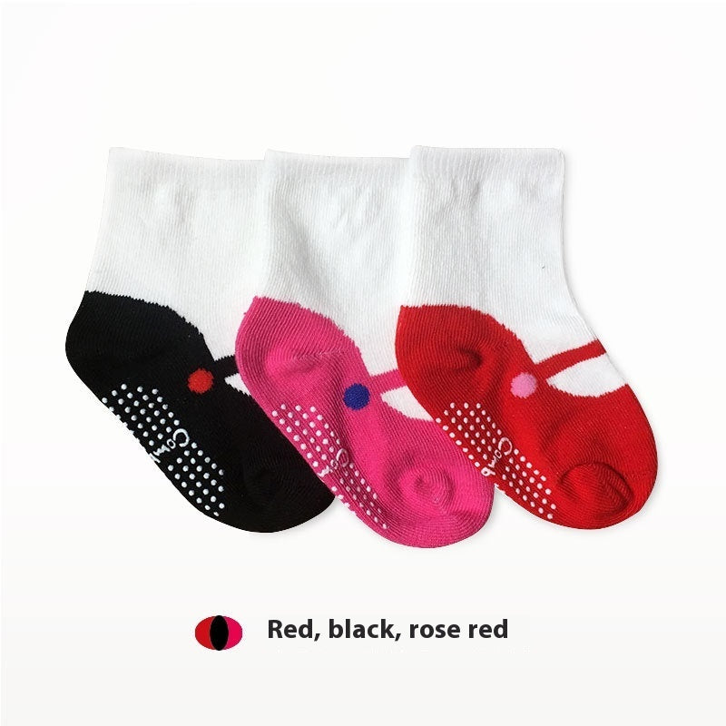 Combed Cotton Japanese Ballet Ankle Sock Baby Dispensing Non-slip Sole Socks