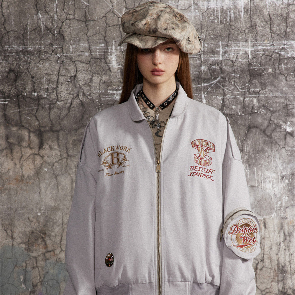 Lapel Baseball Uniform Jacket Men