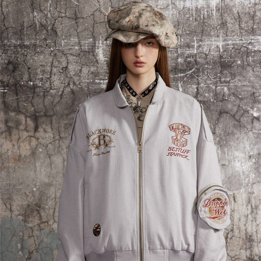 Lapel Baseball Uniform Jacket Men