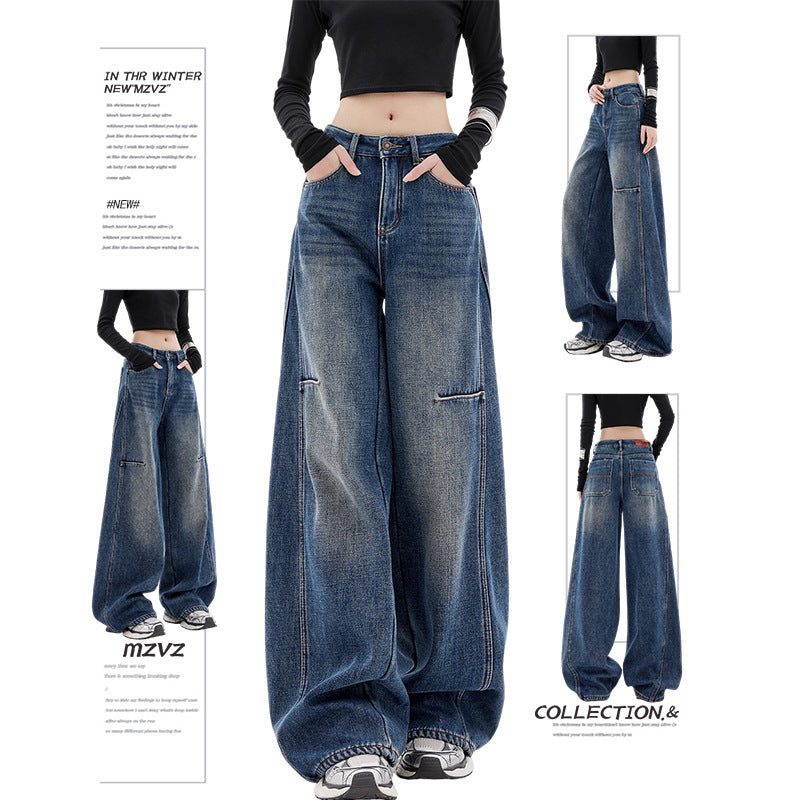 Loose Floor-length Wide-leg Pants With A Scythe Design