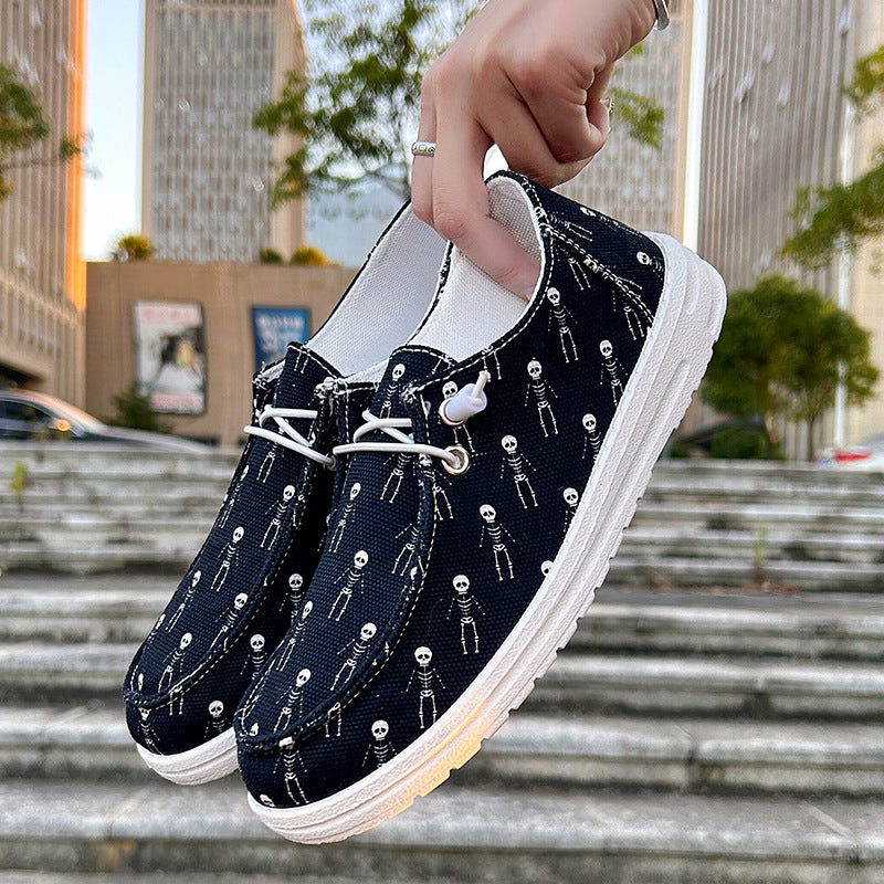 Women's Canvas Casual Plus Size Halloween Versatile Soft Sole Shoes