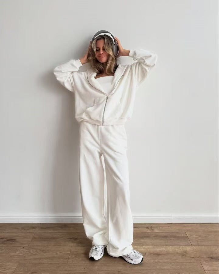 Women's 2-piece Sweatshirt With Wide-leg Sweatpants