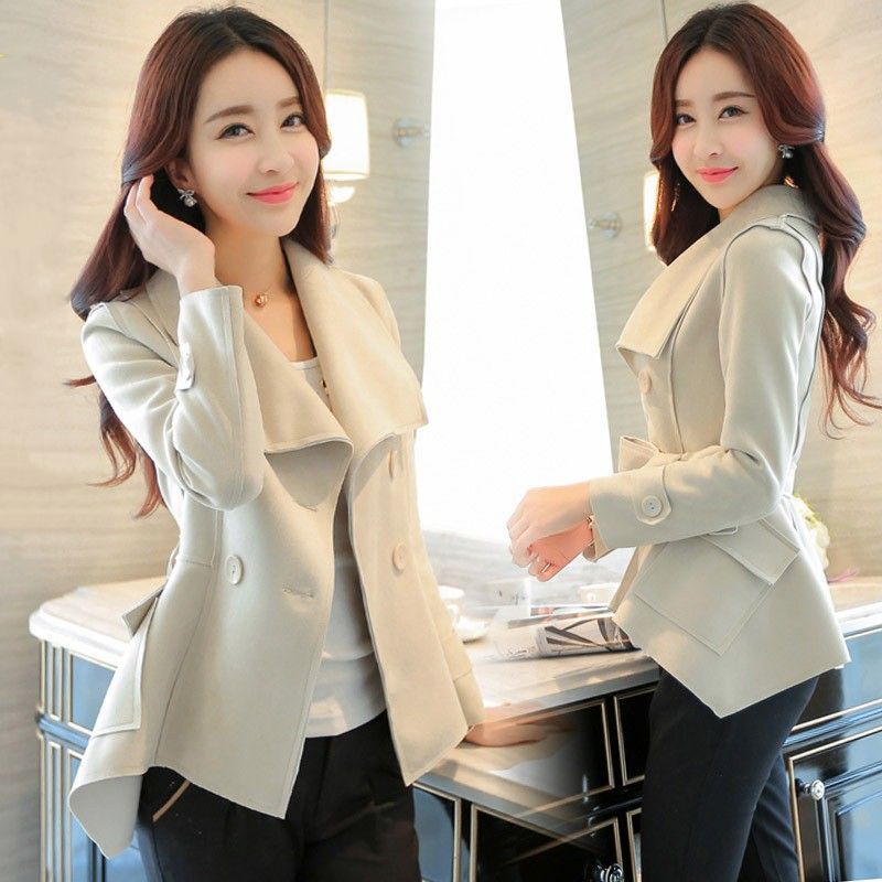 SpringAutumn New Slimming Versatile Short Suede Blazer For Petite Women