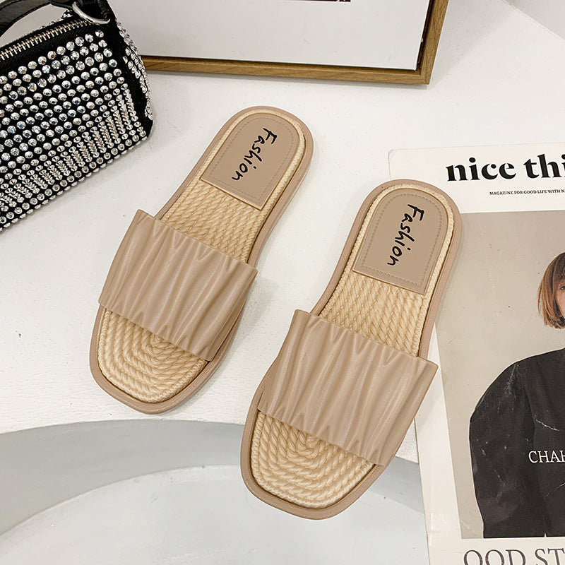 New Soft Candy Color One-word Wet Water Ladies Slippers