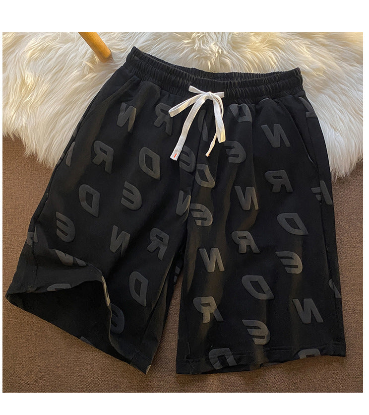 Sporty shorts til damer med bogstavprint