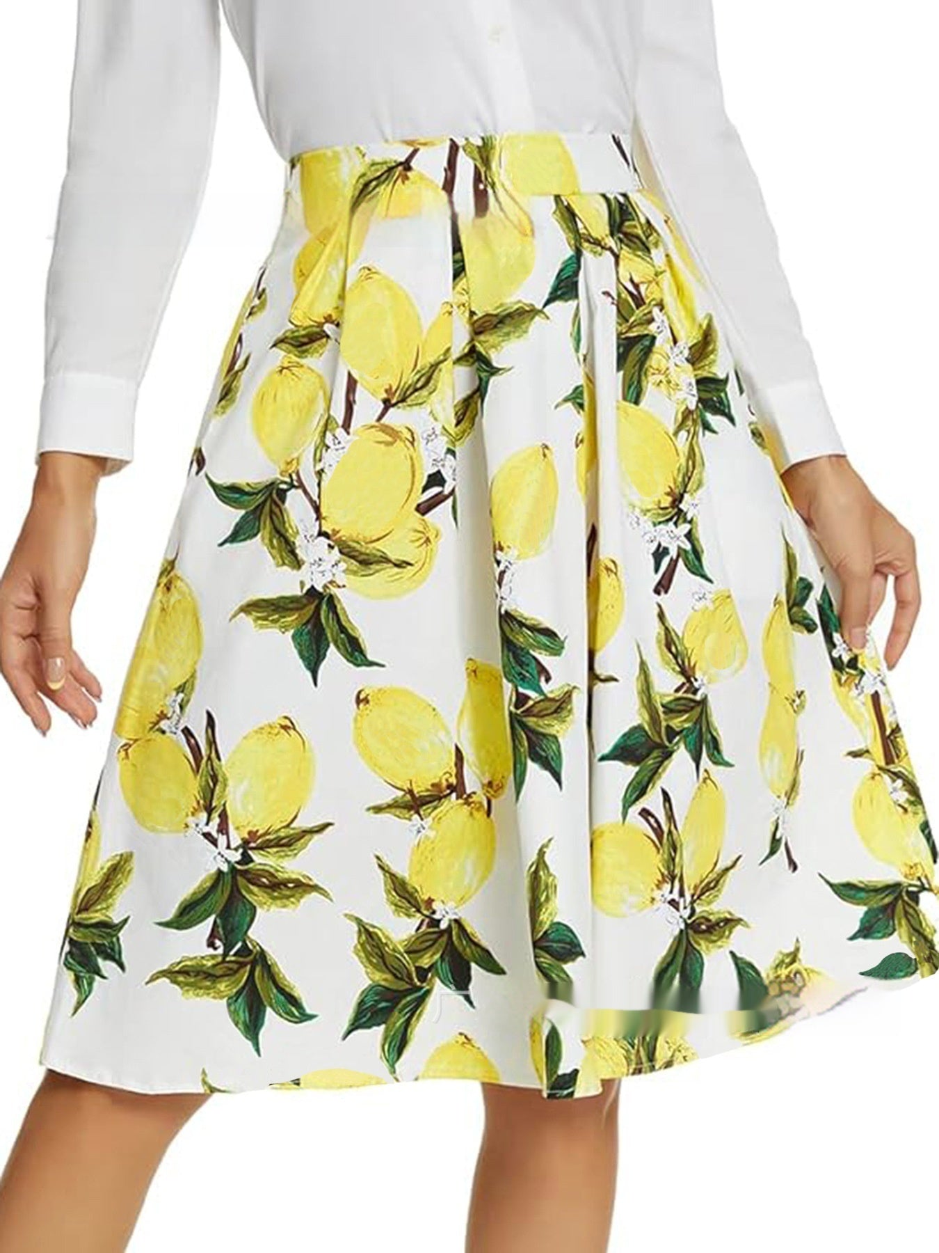 European And American Vintage Printed Floral Skirt