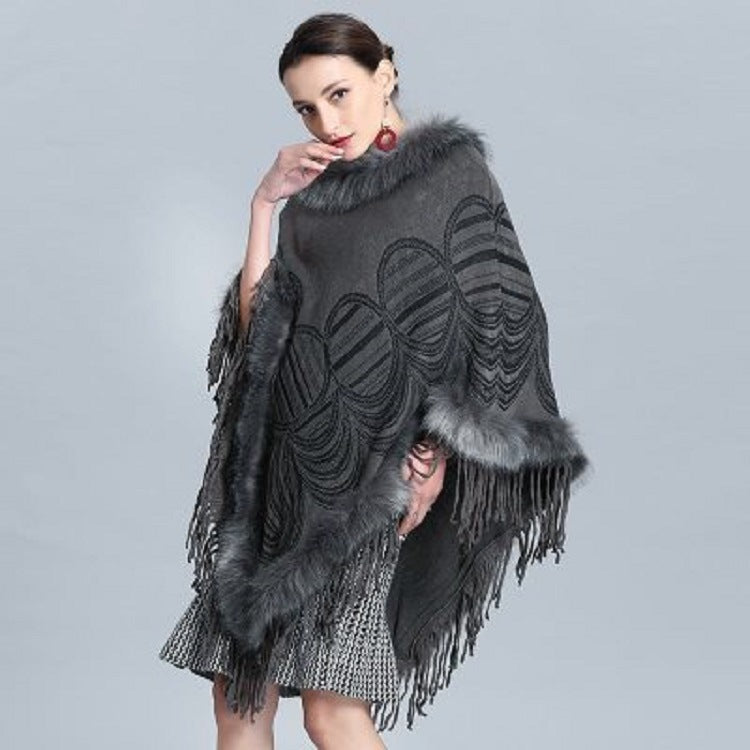 Cardigan Women's Cloak Mid-length Scarf Shawl Outer Wear