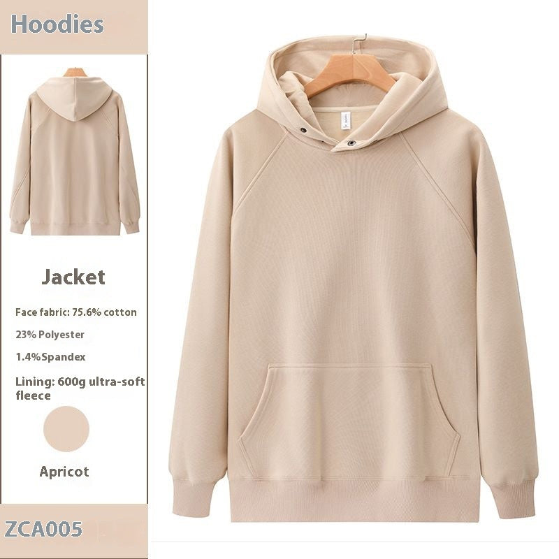 Drop Shoulder Winter Rewear Brushed Hoodie Men's Sweater