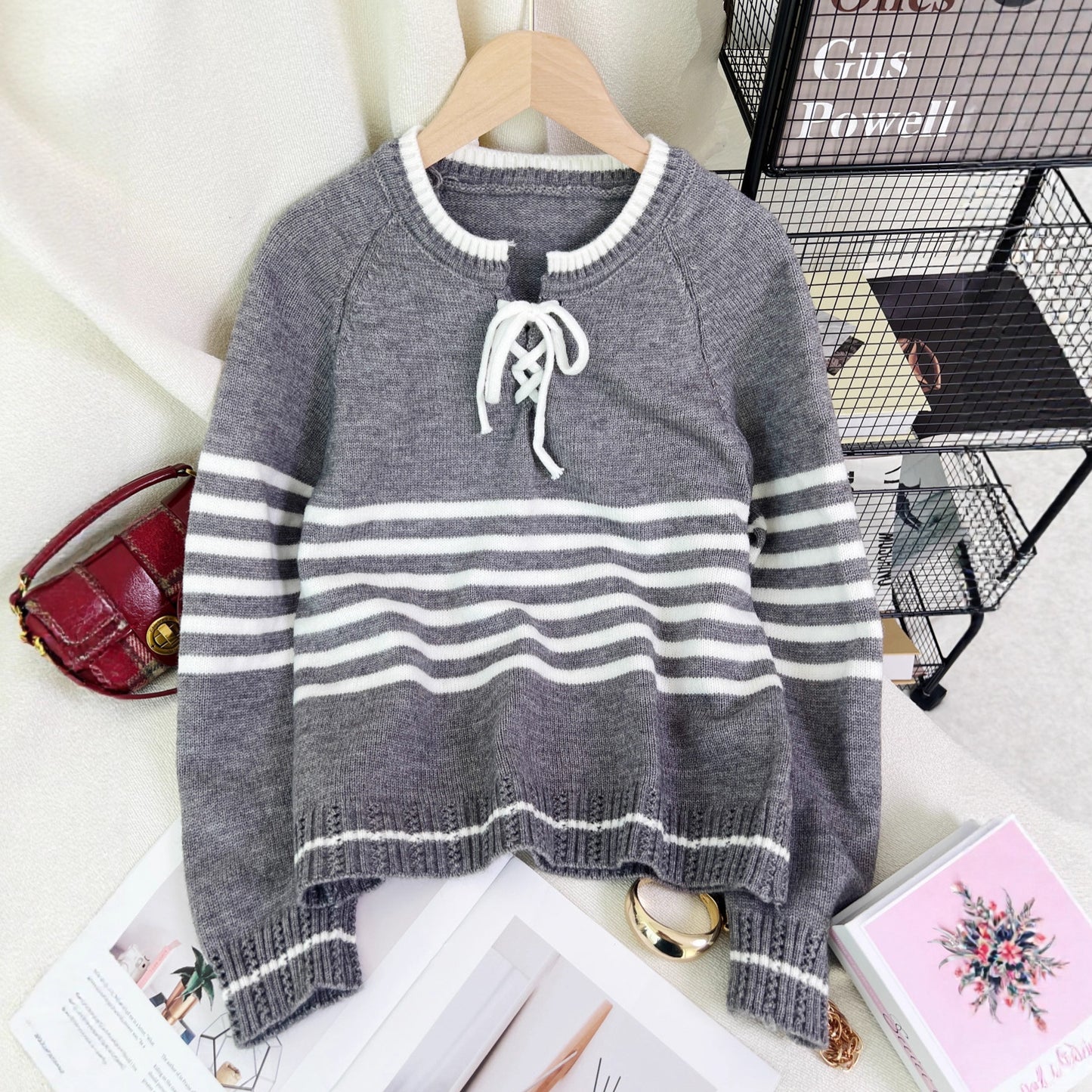 Women's Color-block Striped Knit Sweater