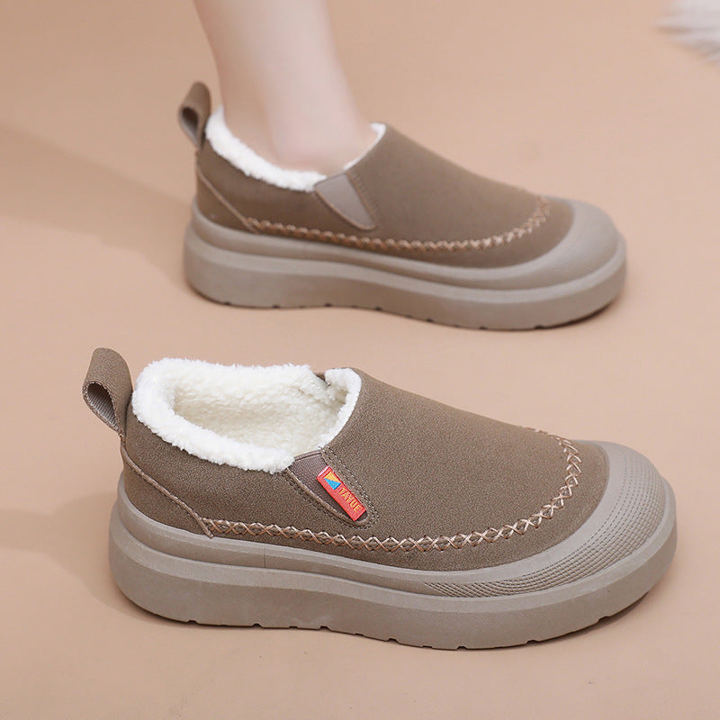 Fleece Lined Comfortable Platform Non-slip Warm One Pedal Shoes