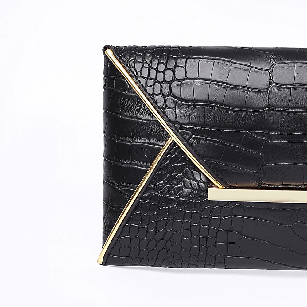 Fashion bright solid color Pu envelope hand bag