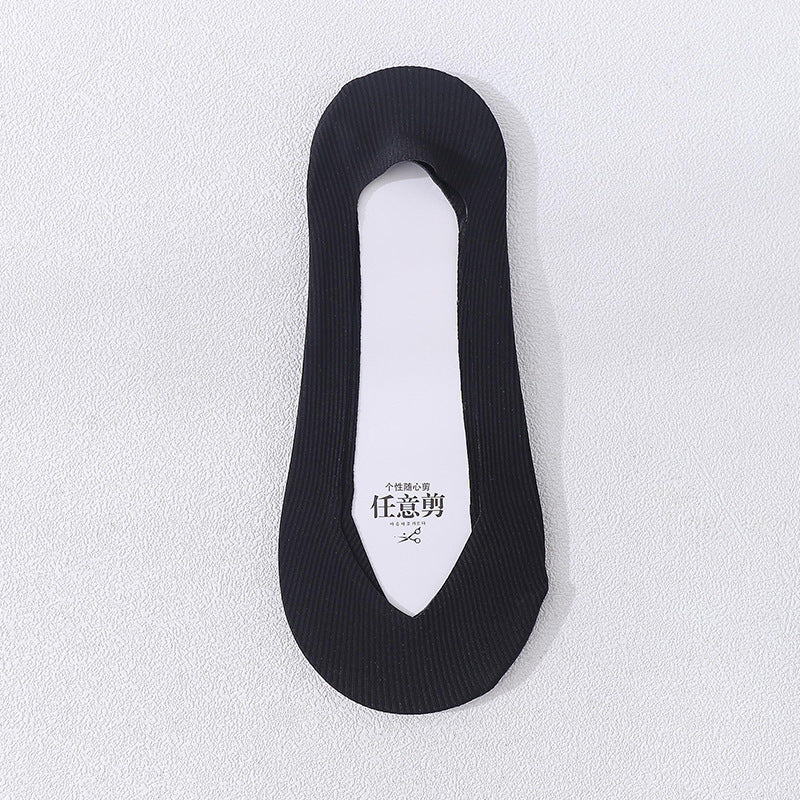 Women's Non-Slip Silicone Cotton Bottom Lace Boat Socks