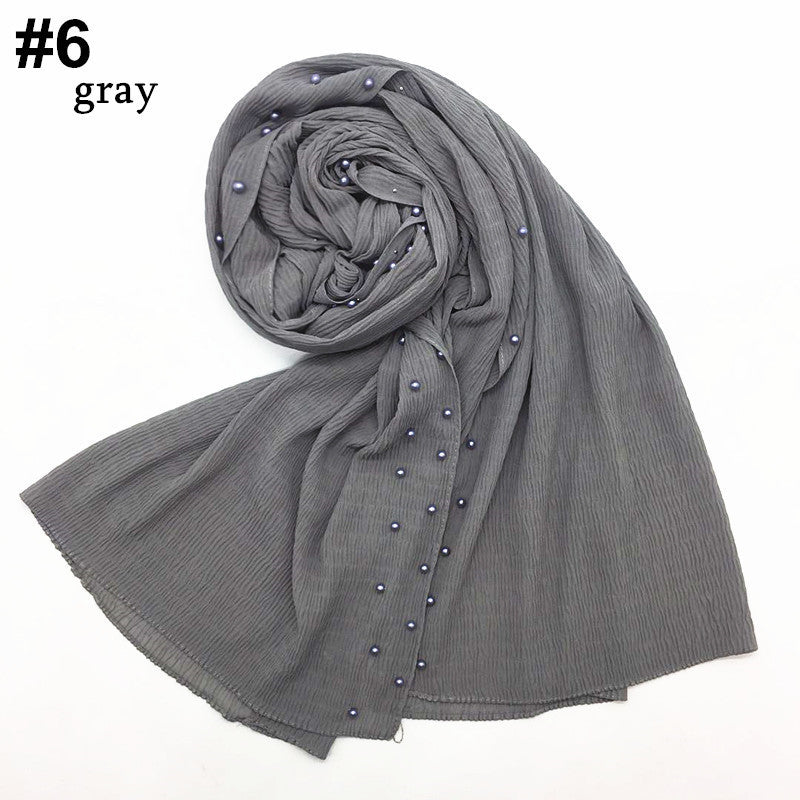 Full pleated pin bead scarf