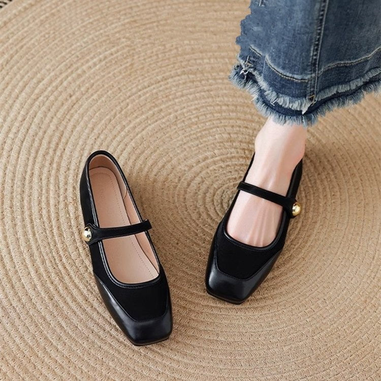 French Style Mary Jane Shoes Women's Flat Bottom