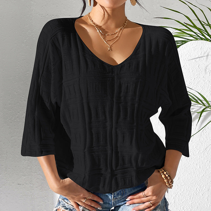 Solid Color Sweater Simple Loose Casual Top