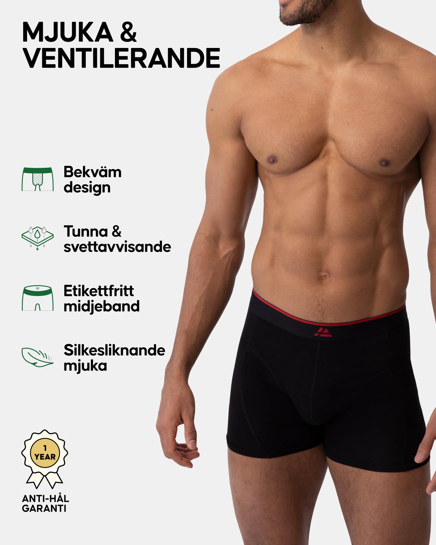 DANISH ENDURANCE 6 Pack Bambukalsonger, Mjuka Premiumkalsonger som Andas, för Män