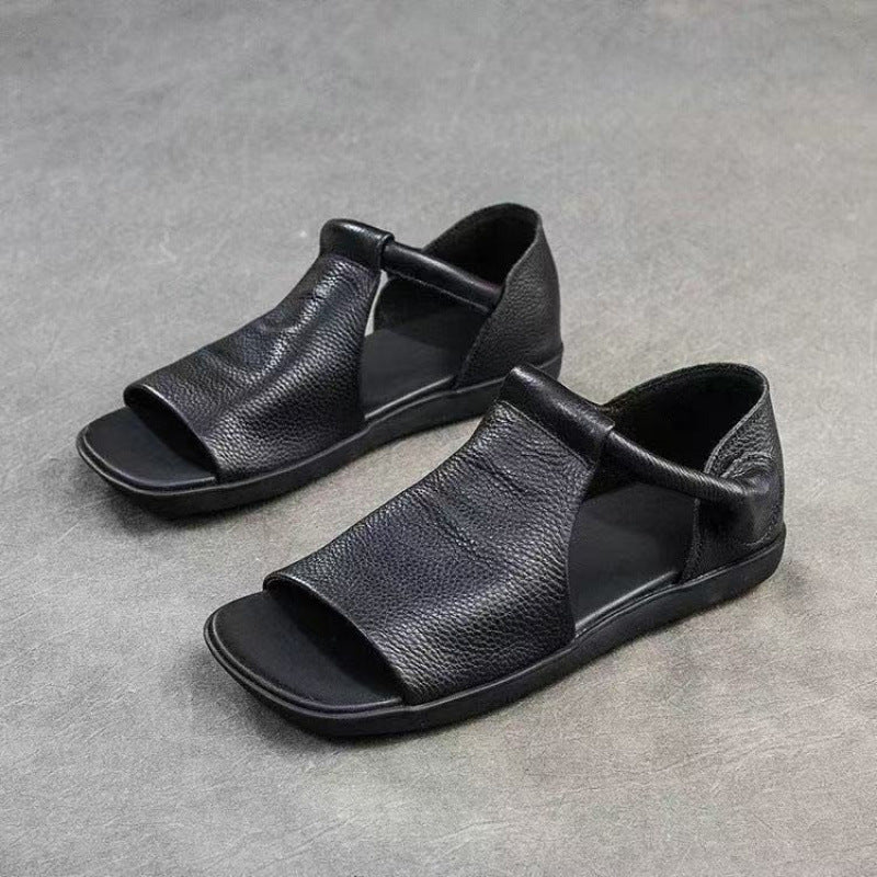 Summer Hollow Women's Sandals Flat Soft Bottom Low-top Roman Shoes
