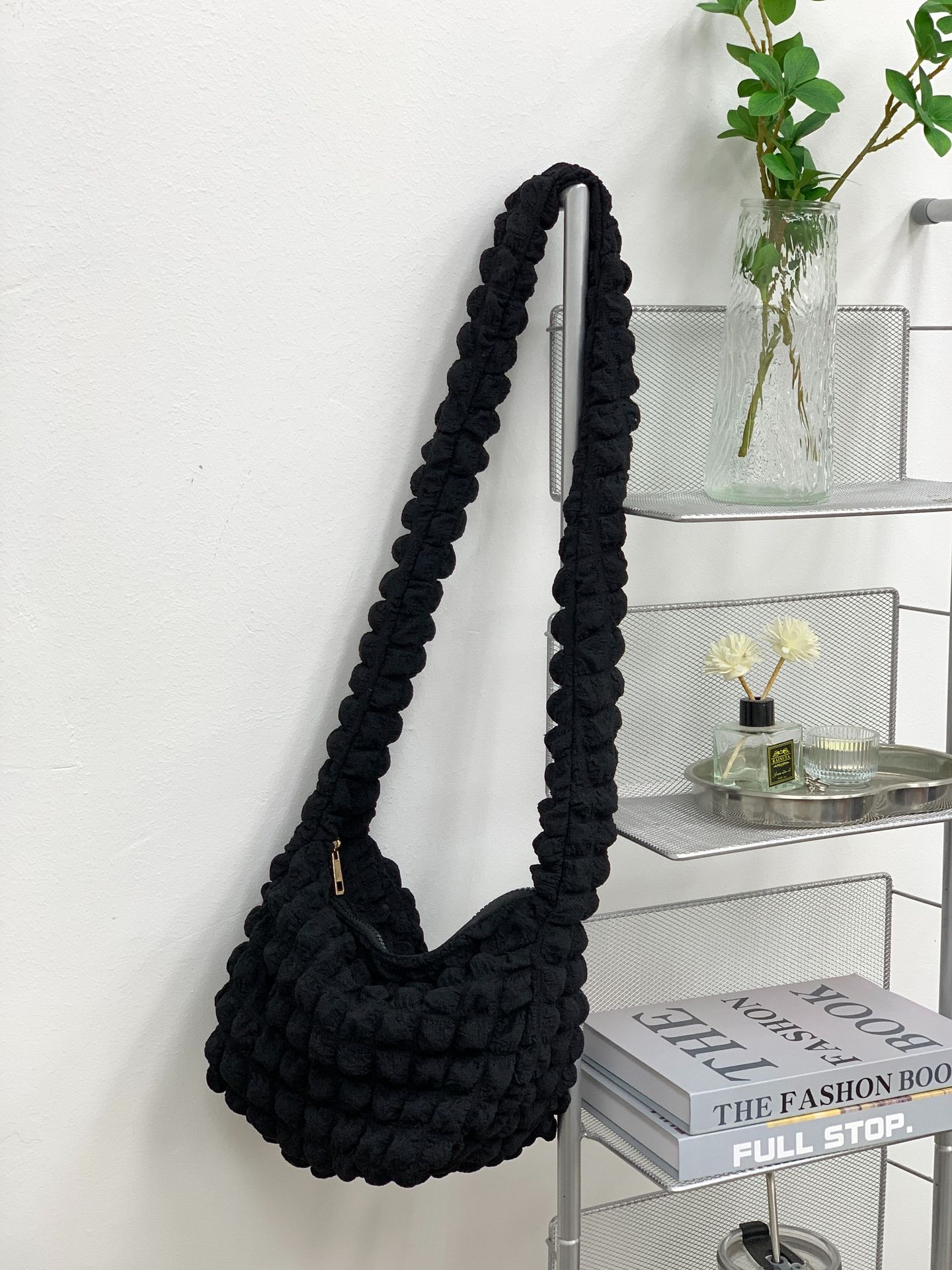 Kvinders Fashion Casual Rhombus Plisseret Skuldertaske