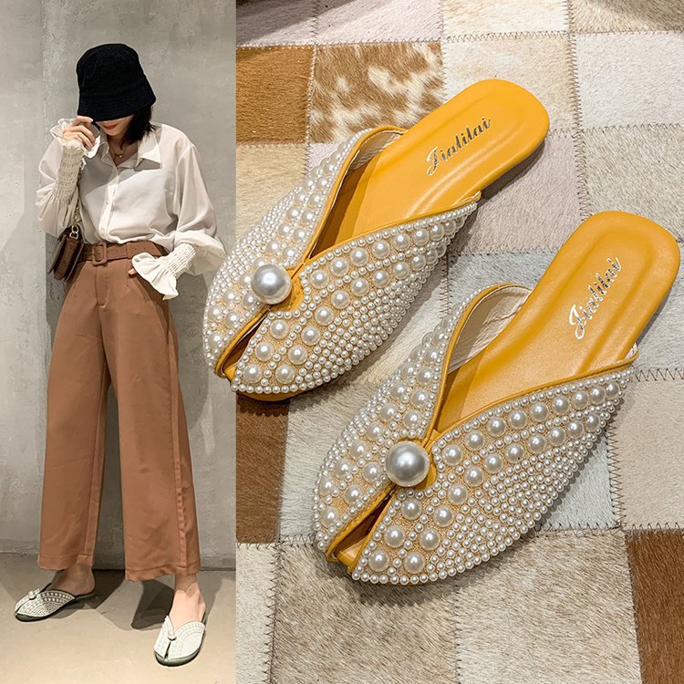 New Pearl Outer Wear Feminine Flat Sandals