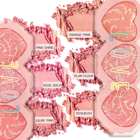 Three-color Pork Belly Highlight Blush Heart-shaped Baking