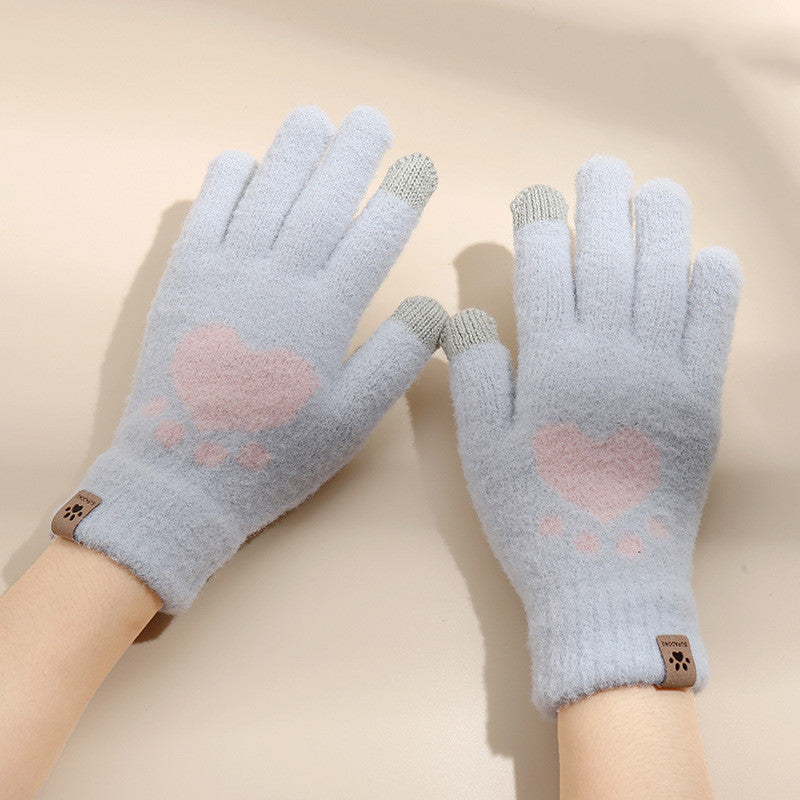 Touch Screen Cat Claw Warm Gloves