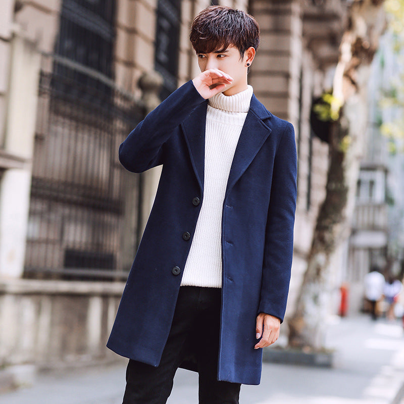 Men's wool coat Korean version slim