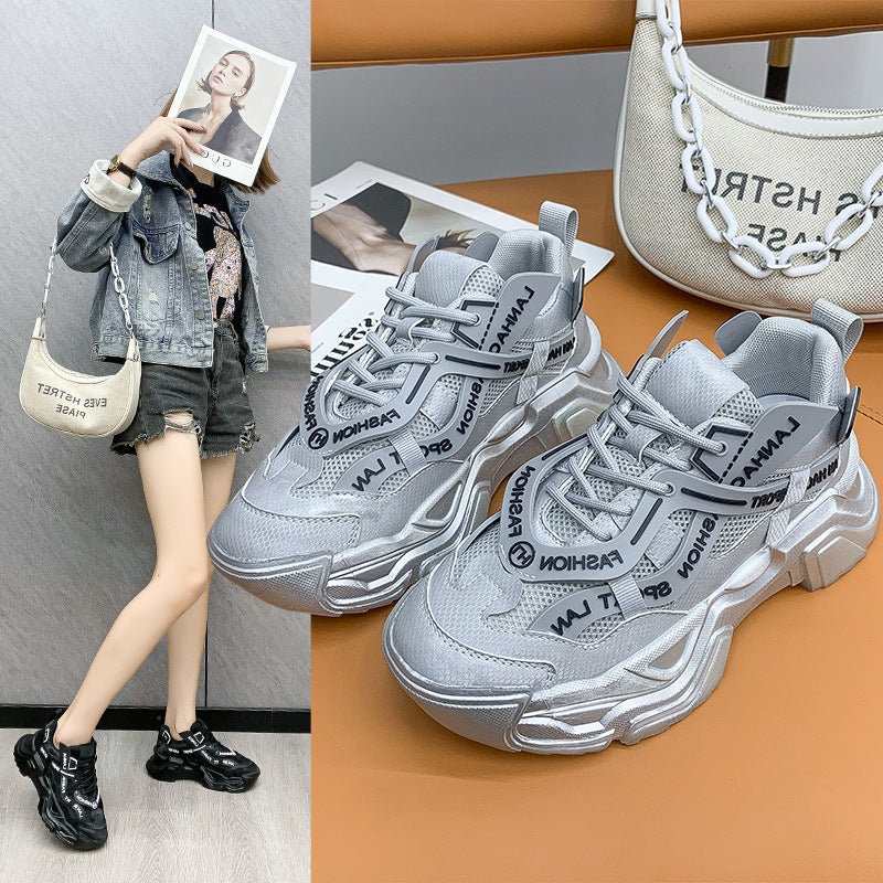 Net Red Women's Shoes Thick-soled Breathable Sneakers