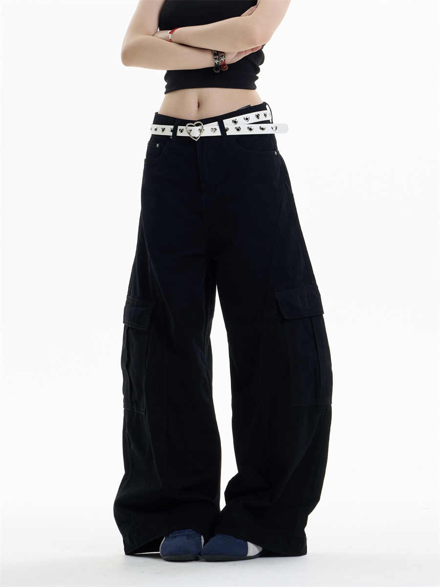 Women's Multi-pocket Machete Overalls Loose Wide-leg Casual Pants