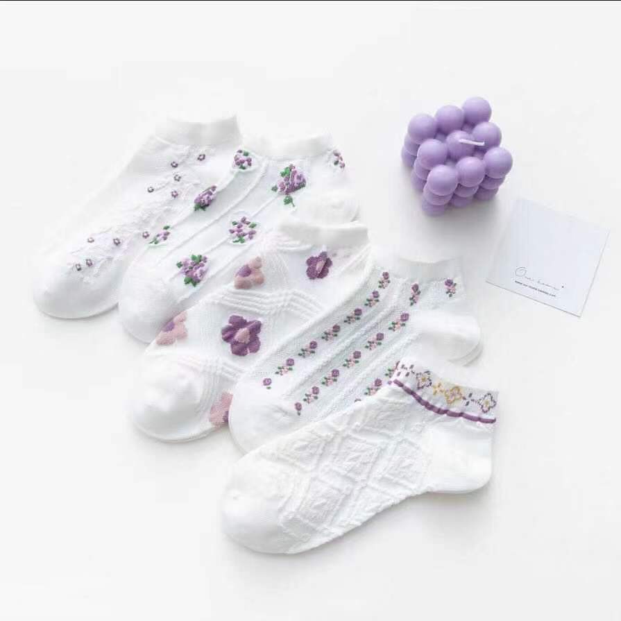 Summer Thin Shallow Mouth Boat Socks Ladies Cotton Socks