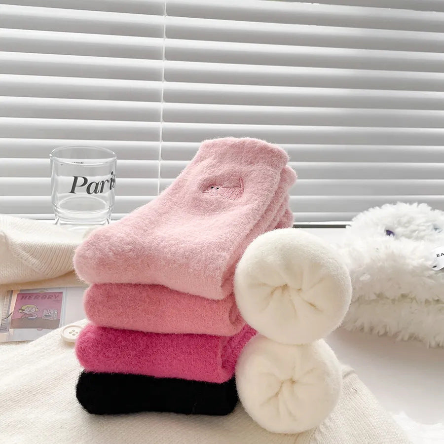 Women's Thick Thickened Plus Velvet Warm Mid-calf Length Socks