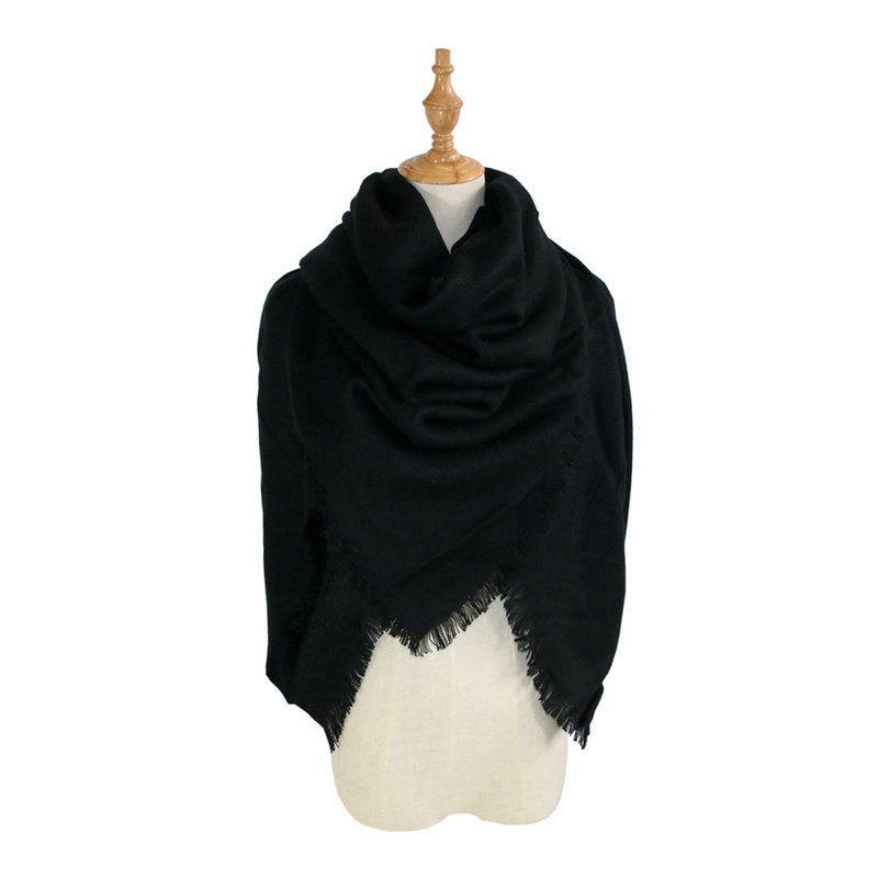 Faux Cashmere Oversized Solid Scarf