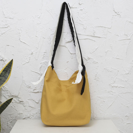 Custom bags wholesale sweet double strap canvas bag simple fashion shopping travel girl single shoulder bag